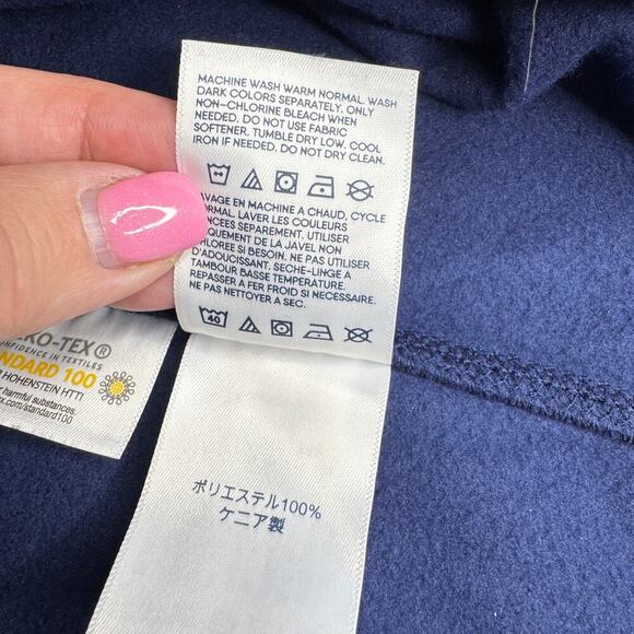 Lands' End Women's Plus sz 3X (24W-26W) Navy Fleece Pullover 1/4 Zip Pullover LS - Picture 5 of 8